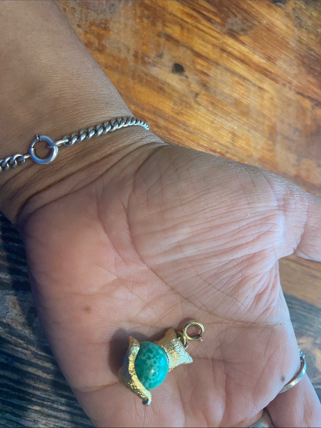 Salone Monet Gold Cat Pendant With Turquoise Orb — image 6 of 8